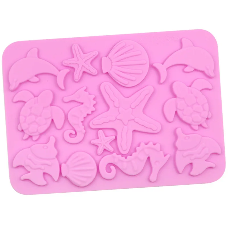 Wholesale 13 Marine Life DIY Silicone Chocolate Mould, Cake Decoration Molds, Handmade Biscuits 1147