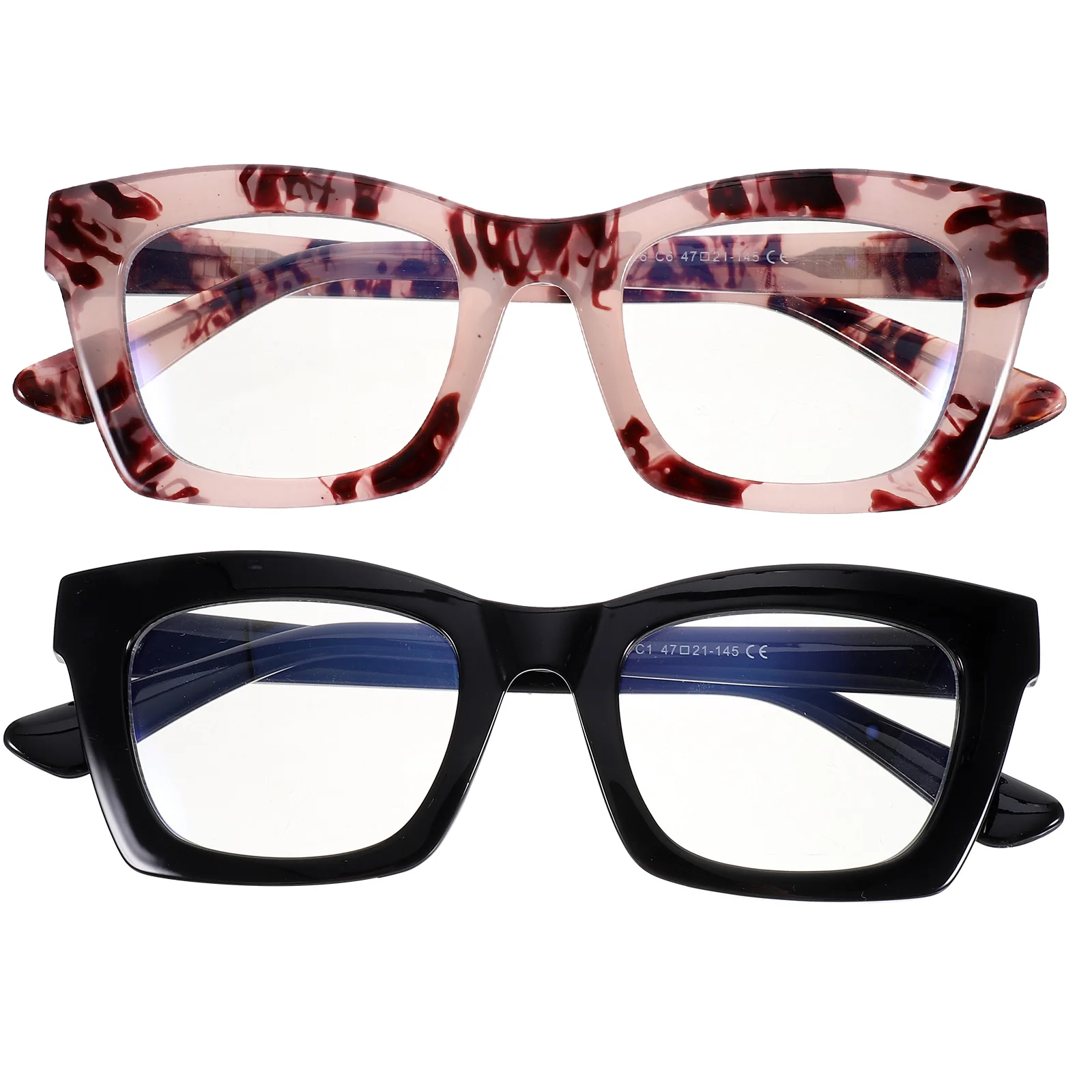 

2 Pcs European and American Glasses Frames Men Women Eyeglasses Sunglasses Trendy