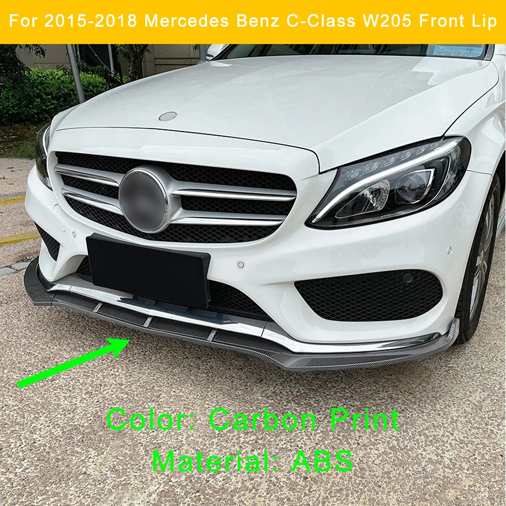 

For 2015 2016 2017 2018 Mercedes Benz C-Class W205 front bumper splitter diffuser front lip splitter body kit Accessories