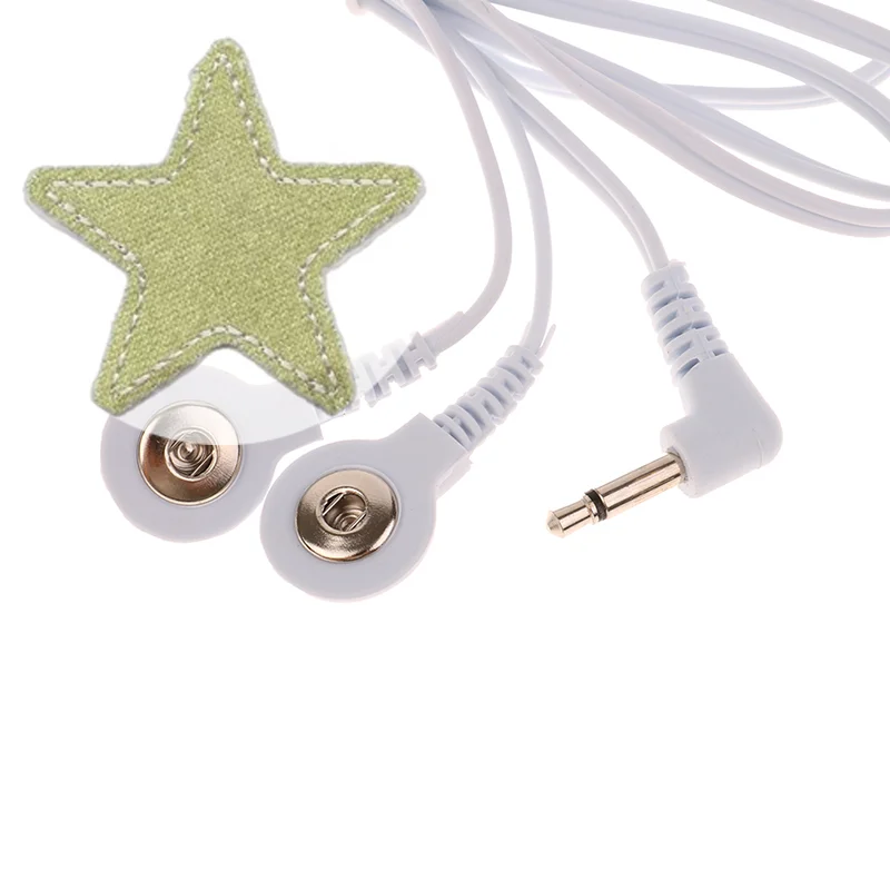 

{HE}1PC Electrode Lead Wires Jack Dc Head 3.5Mm Snap Replacement Tens Unit Cables 2-way