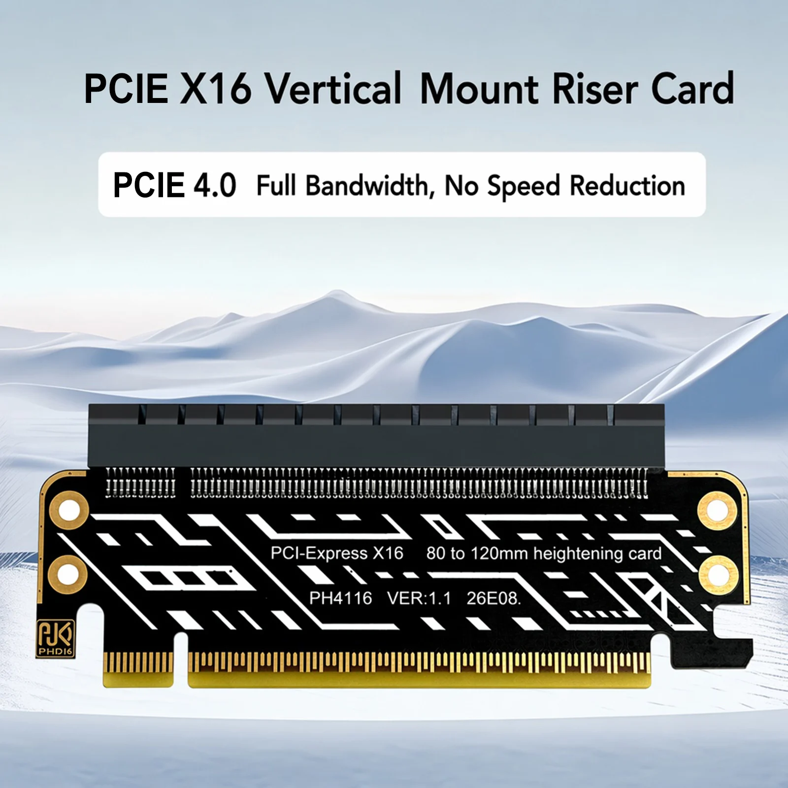 PCIE 4.0 Riser Cable for 1U / 2U Server Case Extreme High Speed Riser Cable for Half-Height Graphics Cards Expansions Design