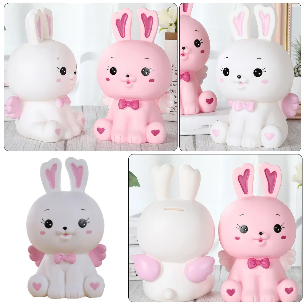 أرنب عملة البنك رائعتين الأرنب شكل أصبع البنك الاطفال حصالة سطح المكتب توفير وعاء الإبداعية حامل المال الكرتون عملة الحاويات #6