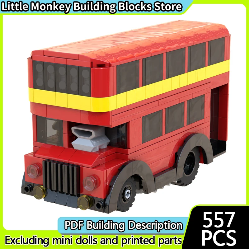 

City Car Model MOC Building Bricks Double Decker Modified Car Modular Technology Children Holiday Gifts Assemble Toys Suit