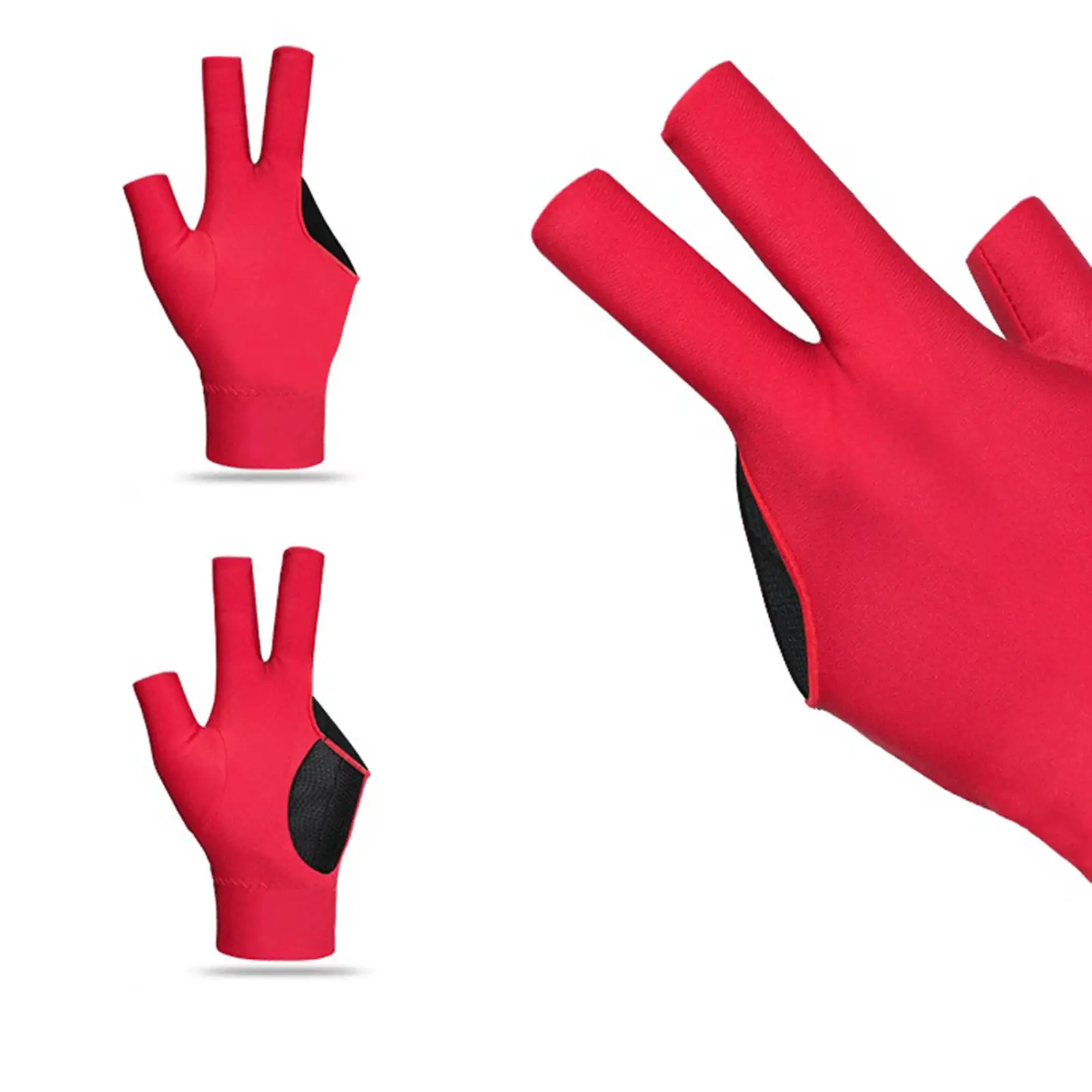

3 Finger Billiard Glove Left Hand Non-Slip Sports Glove Comfortable Billiard Cue Glove for Games Indoor Practice
