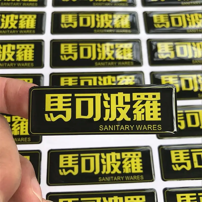 تخصيص عالية الجودة طباعة الملصقات شفافة هلام لاصق الشعار 3D لينة الايبوكسي قبة كريستال قطرات #5