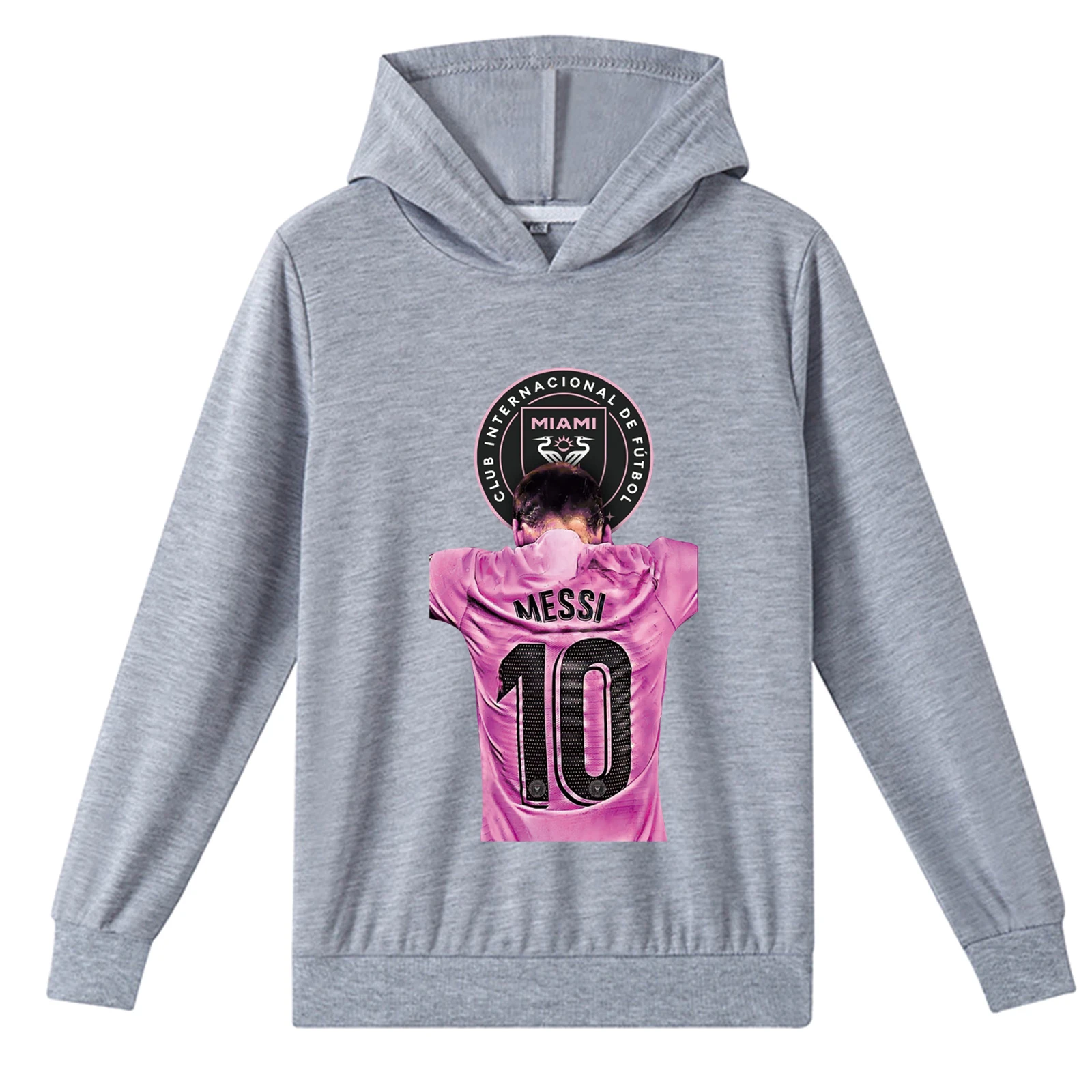 Little Boy Girl Mes-si Cómodas camisetas de manga larga, sudadera novedosa de otoño para niños, sudaderas con capucha de moda en 2 a 14 años