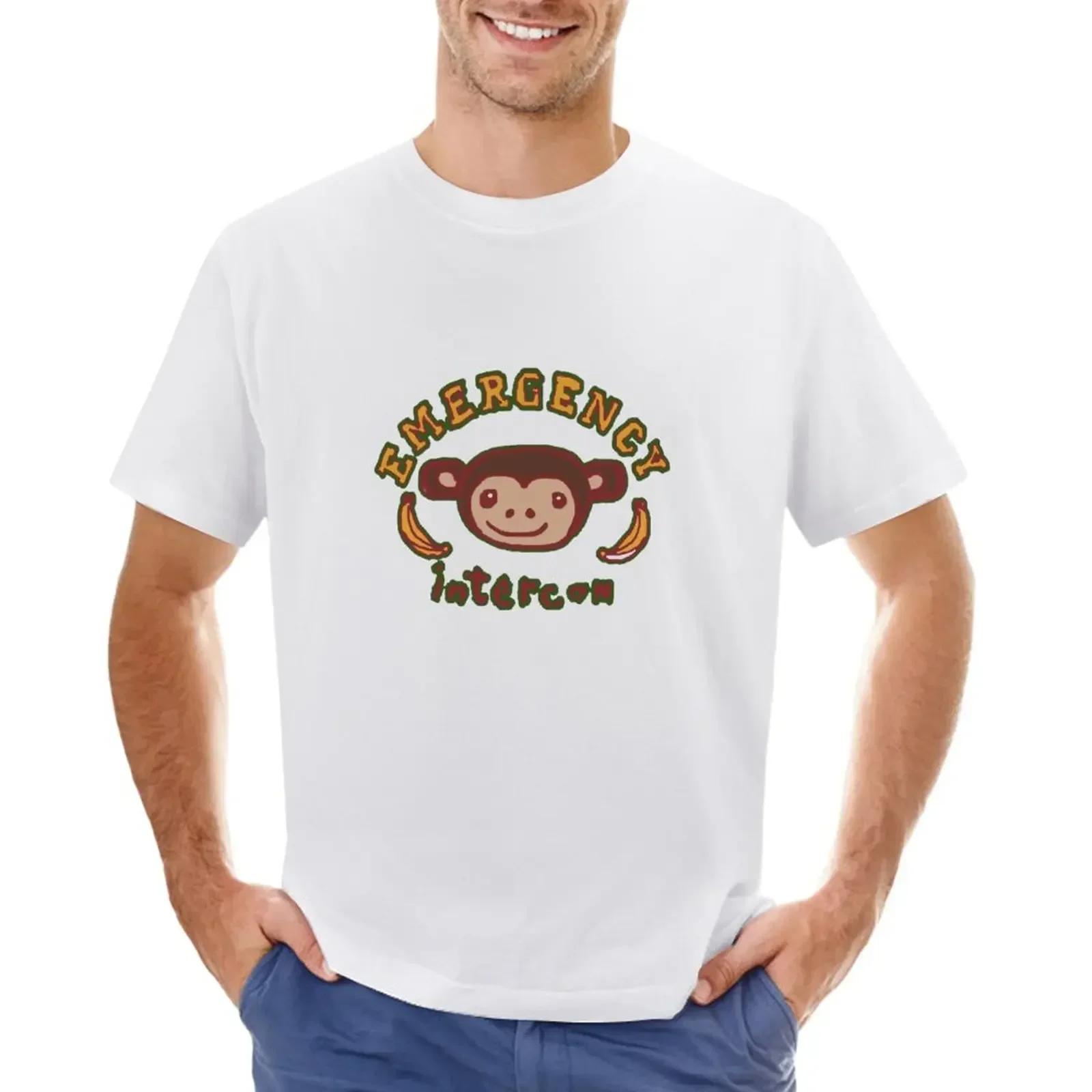 Emergency Intercom Merch Monkey TShirt Short sleeve tee summer tops Tshirt for a boy mens clothes funny vintage graphic t shirts