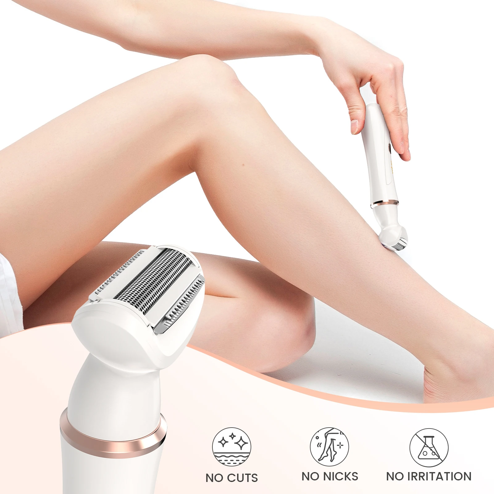 4 in 1 Electric Razor for Women Shaver Lady Shaver Body Hair Trimmer for Armpit Bikini Arm Leg Face Mustache Portable Painless