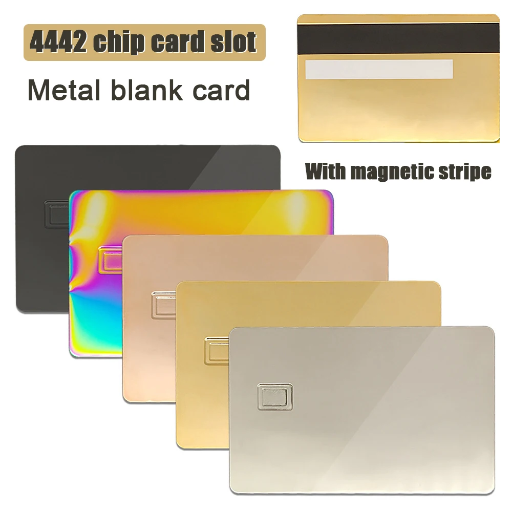 

4442 Chip Slot Metal Business Card with HiCo Magnetic Stripe Matte Black Blank DIY Metal Credit Card Control Hotel Key Cards