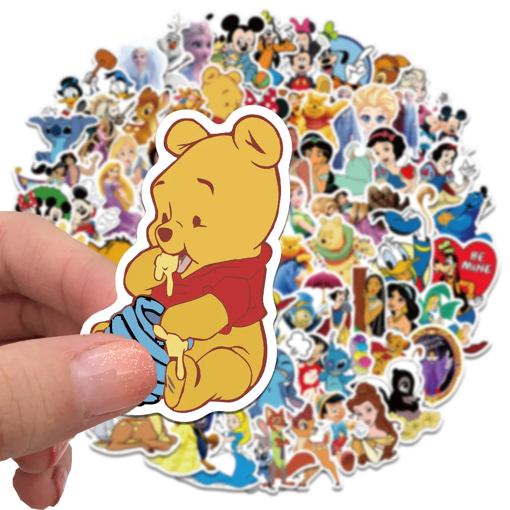 100PCS Mixed Disney Cartoon Caracter Collection Graffiti Stickers For Decorating Luggage Laptop Phone Cases DIY Stickers Toys