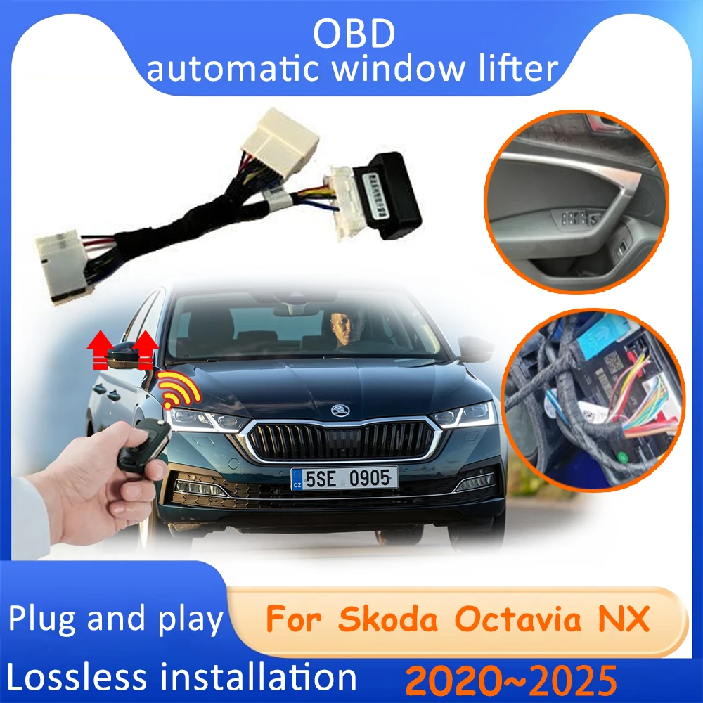 Car Window Lift For Skoda Octavia NX 2020 2021 2022 2023 2024 2025 Accessories Automatic OBD Lock Driving Modification Tuning