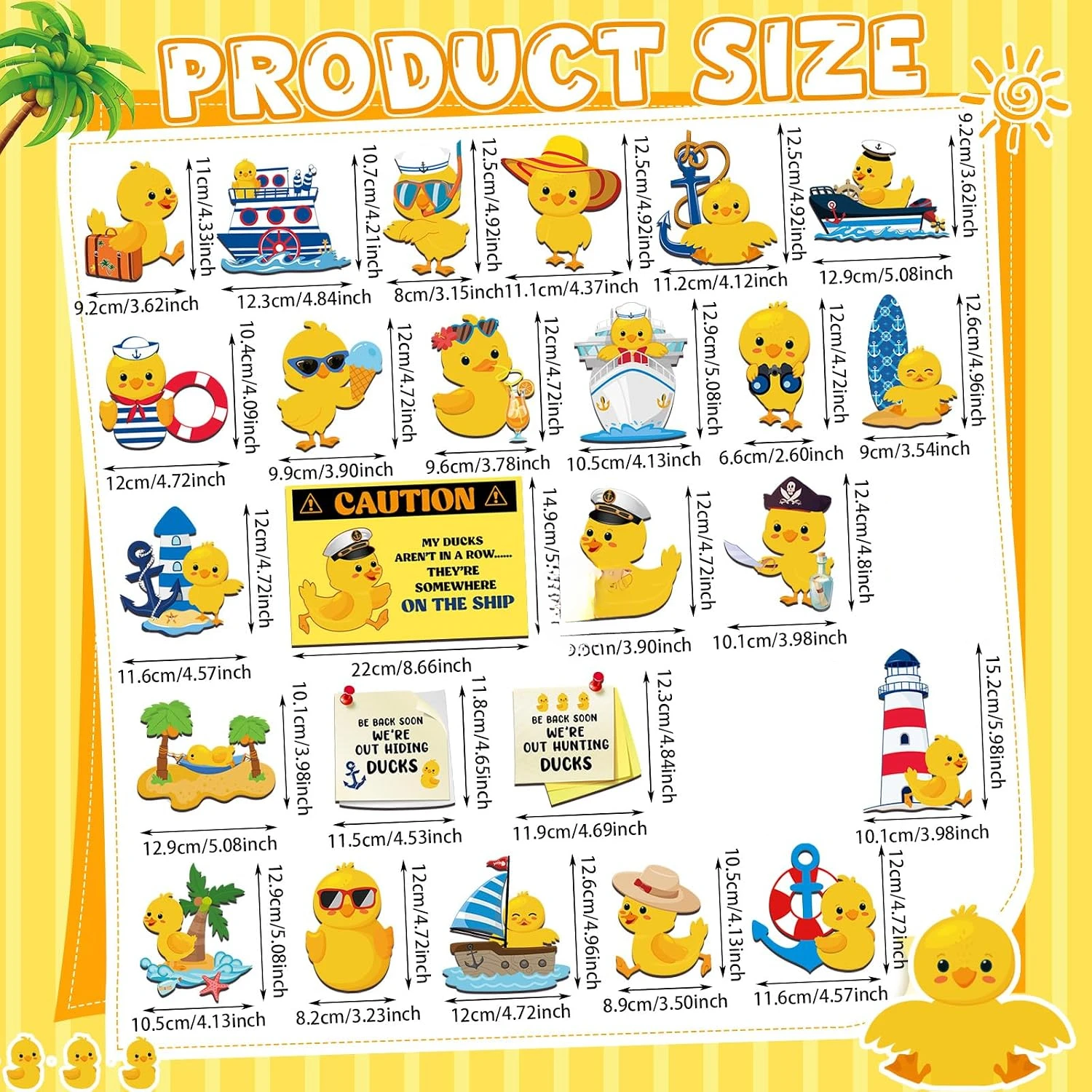 25 Pcs Duck Cruise Door Magnet Decorations Ducky Magnetic Stickers Decals Reusable Funny Cruise Ship Cabin Magnet Door Decor Car