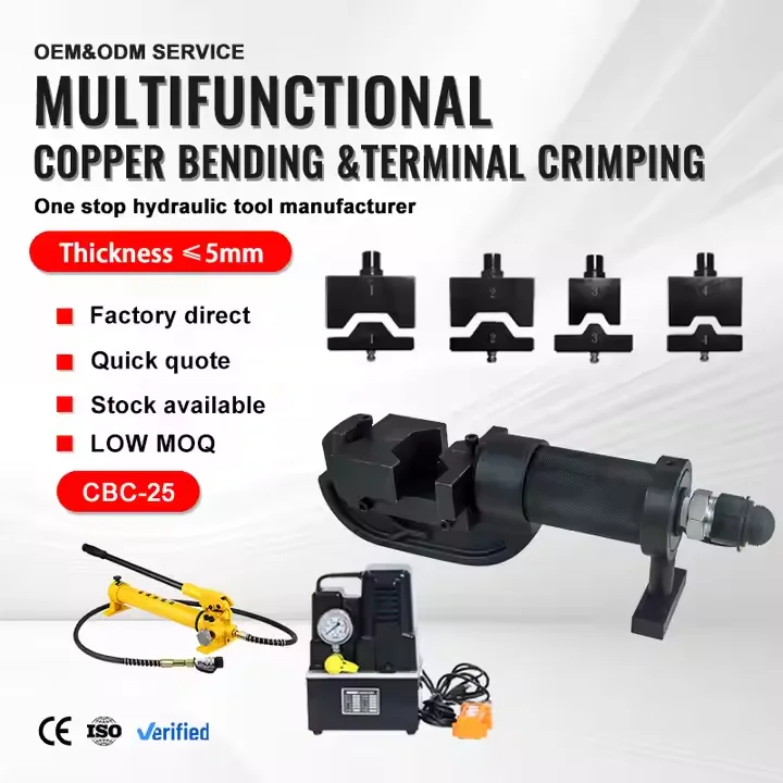 CHKJ-2025NEWCBC-25 Máquina de dobra de barra articulada hidráulica multifuncional de cobre tipo dividido, deformação zero em ba de cobre de 5 mm