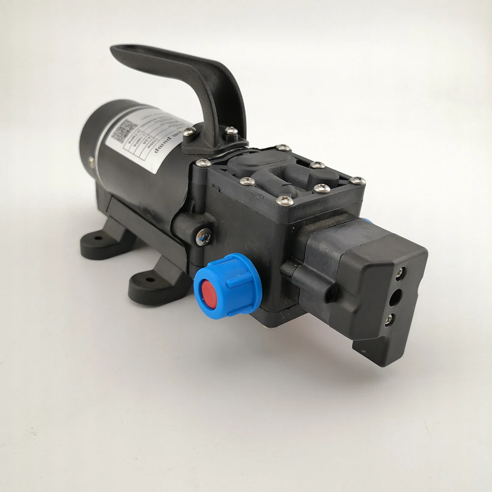 100w 12 volt small dc mini water pump electric High Pressure self priming diaphragm pump with buit-in fan