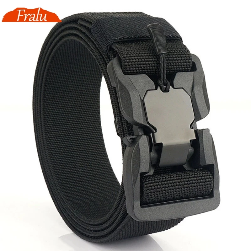 NEW Tactical Belt Magnetic Buckle Quick Release Elastic Belt Casual Nylon Tooling Training Belt Men's Trousers Belt YD881