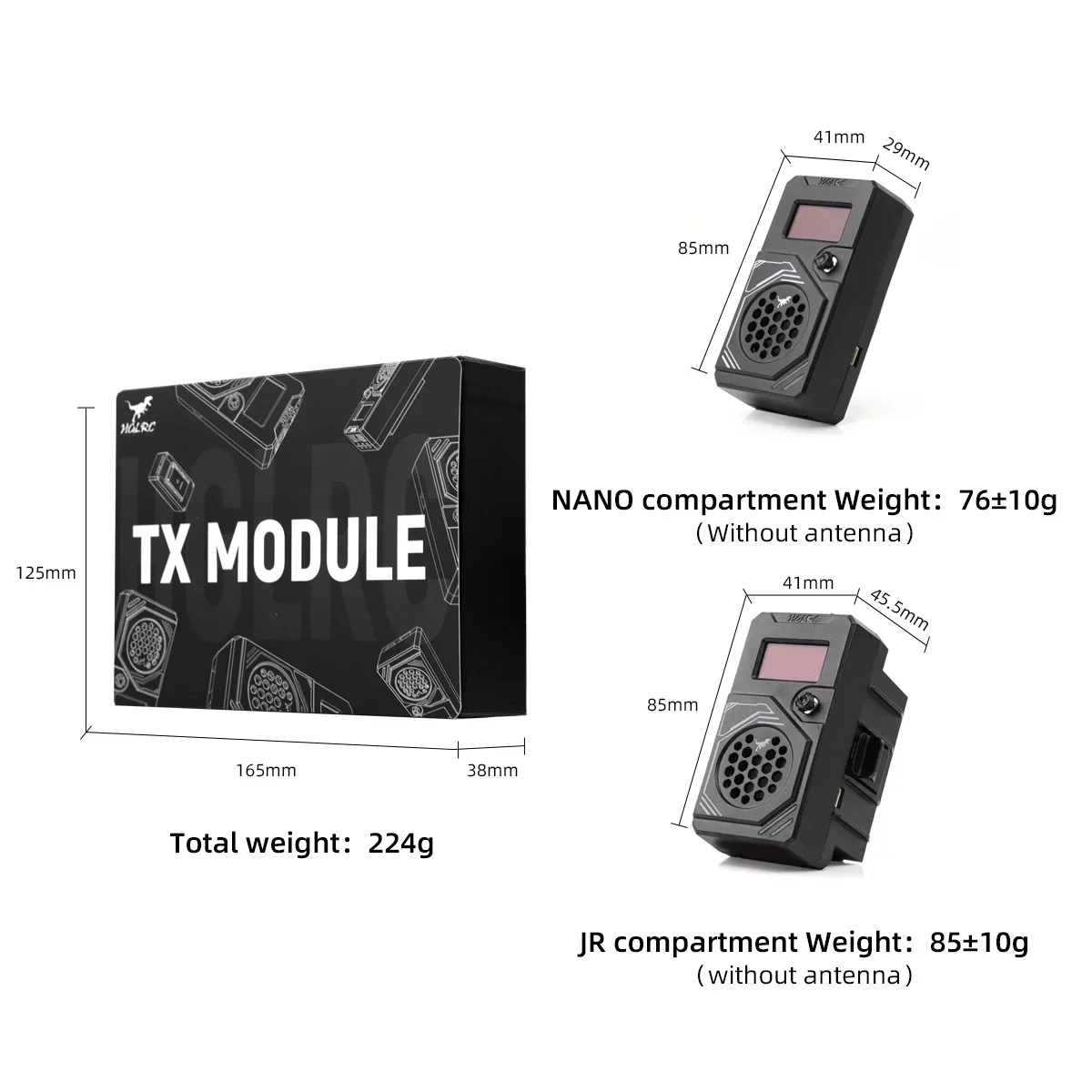 HGLRC T ONE TX Module 915MHZ ELRS 2W 3-6S LiPo for FPV Long Range DIY Parts