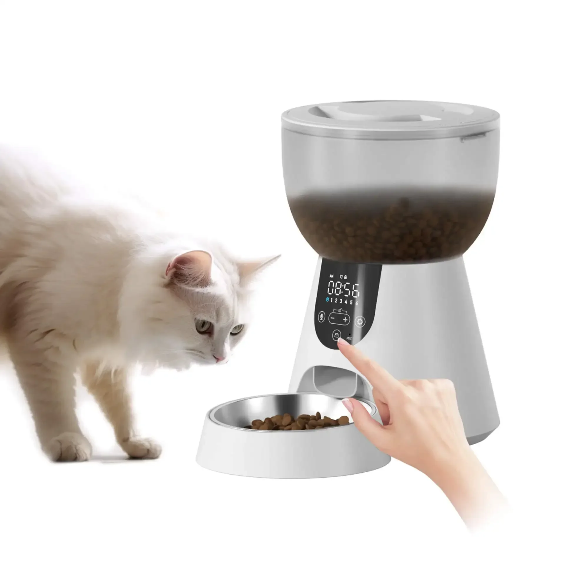 4L Pet Feeder, Super Battery Life, Dual Power Supply, Automatic Cat And Dog Feeding Machine For Ordering Meals