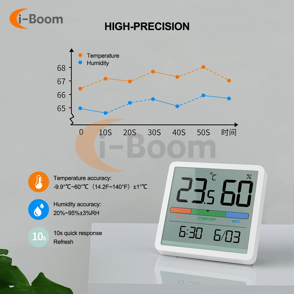 Imagem -02 - Lcd Digital Higrotermógrafo Termômetro Indoor Higrômetro Home Quarto do Bebê Ambiente Monitor Temperatura Medidor de Umidade