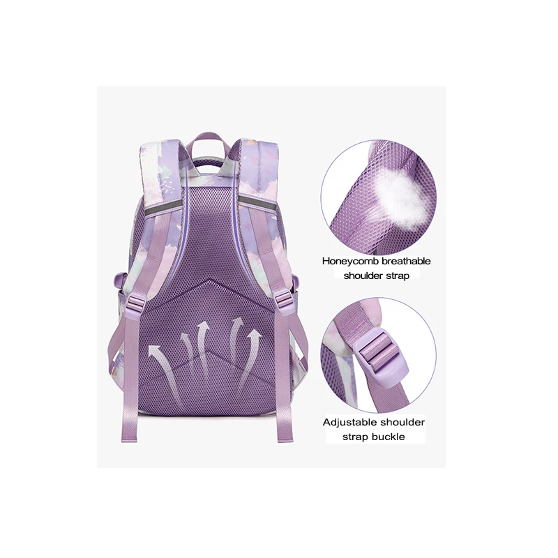 Mochila escolar de gran capacidad para niñas adolescentes, Juego de 3 unidades