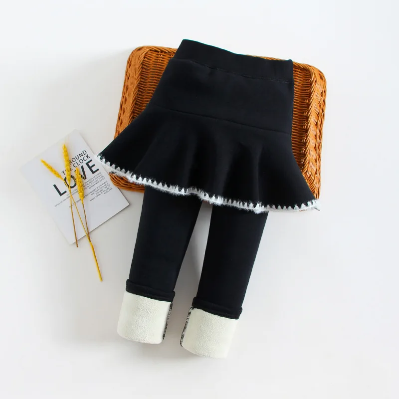 New Winter Girls Skirt Pants For Girls Plus Velvet Thicker  Leggings Children's Clothes Tutu Pants Toddler Warm Thick Trousers image 5