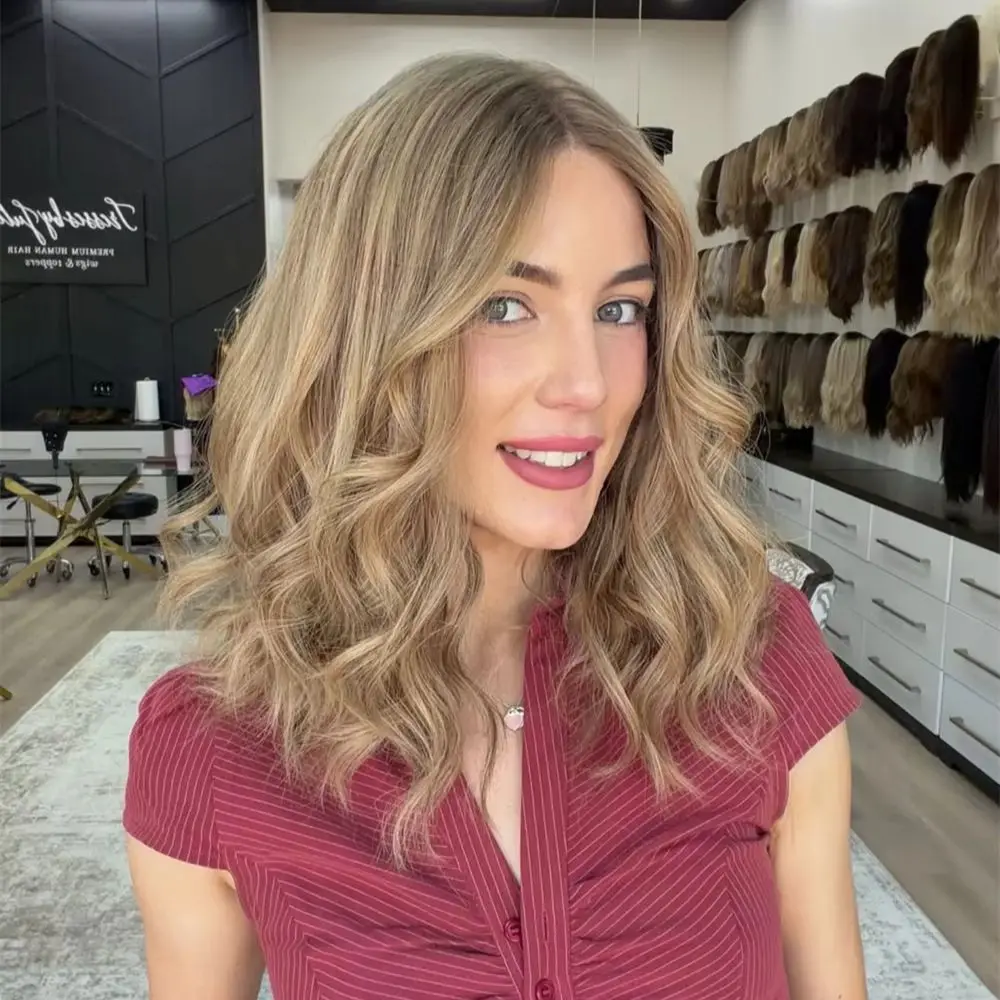 14 Inches Short Wave Bob Ombre Light Brow Synthetic Lace Front Wig High Quality Heat Resistant Fiber Natural Preplucked Hairline