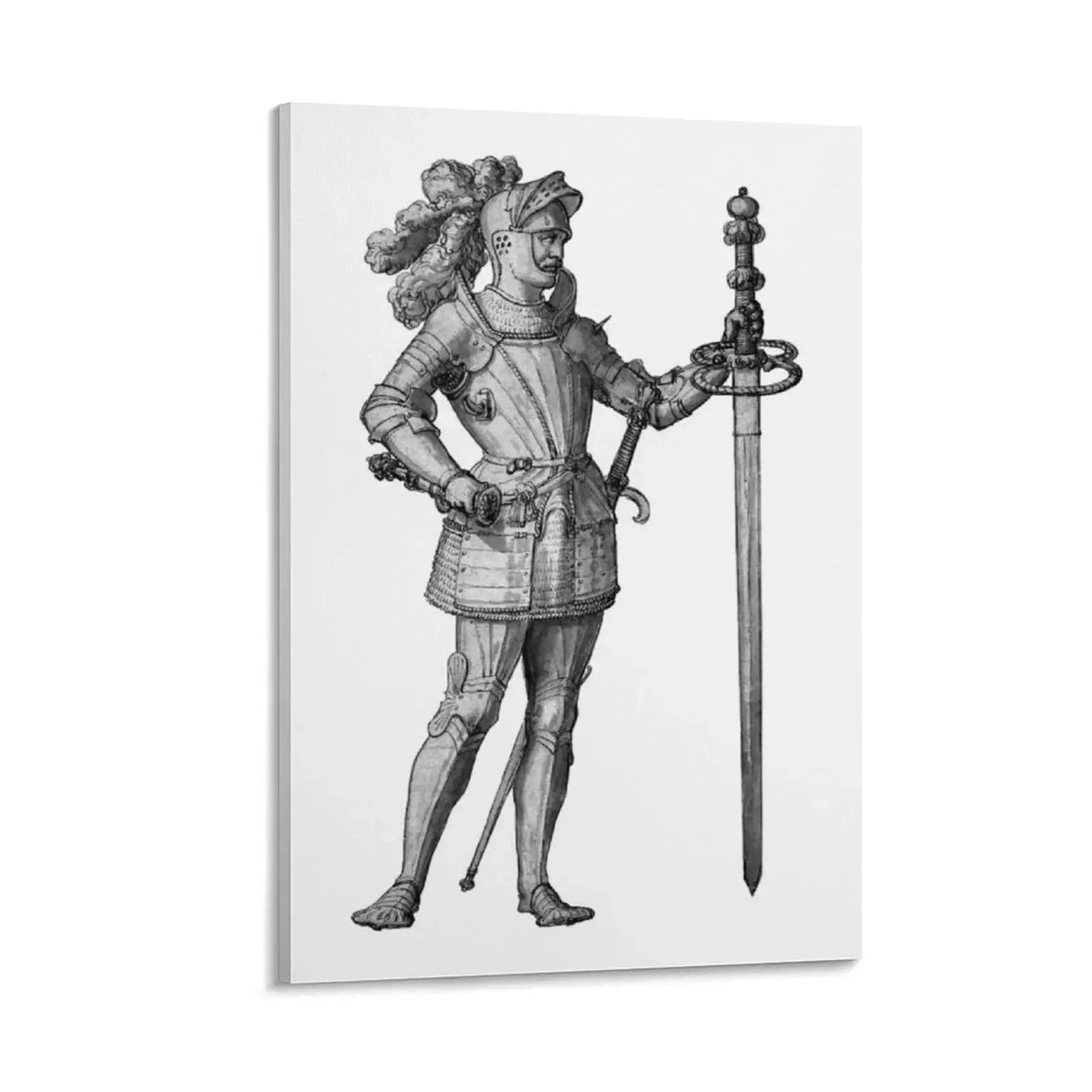 

Landsknecht - Medieval/Renaissance Knight with Two-Handed Sword Canvas Painting painting cute room decor