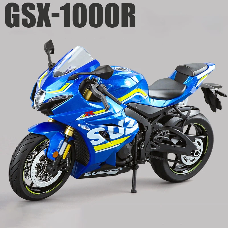 Suzuki-GSX-1000R H2R V4S 1:9, simulación de aleación, modelo de motocicleta, amortiguadores, colección de sonido y luz, coche de juguete, regalo para niños