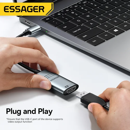 Imagen 2 del producto Adaptador Essager Compatible con HDMI a USB tipo C 8K @ 60Hz 4K @ 120Hz/144Hz para iPhone PC MacBook Pro Air iPad Compatible con SamsungHDMI C