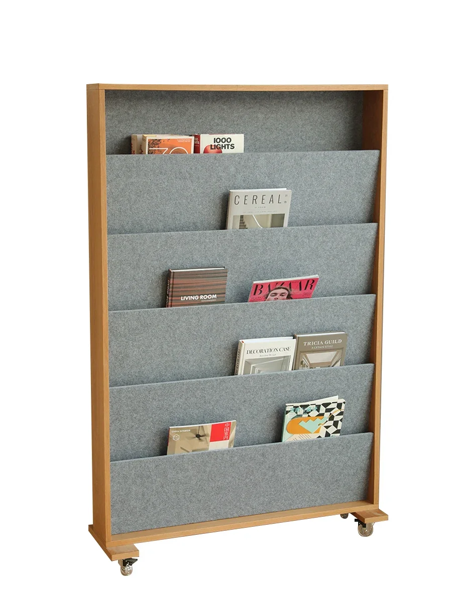 

YY Home Wall Screen Reading Rack Library Simple Mobile Multi-Layer Bookshelf