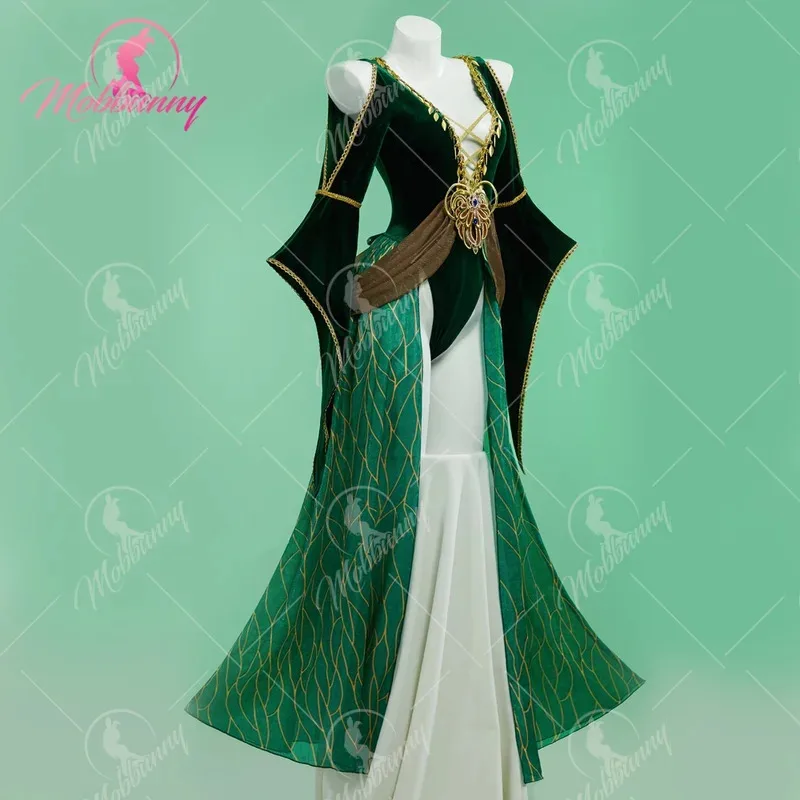 

XT8MOBBUNNY Women's Triss Derivative Sexy Lingerie Green Medieval Style Deep V Bodysuit with HeadpieceXT6@!