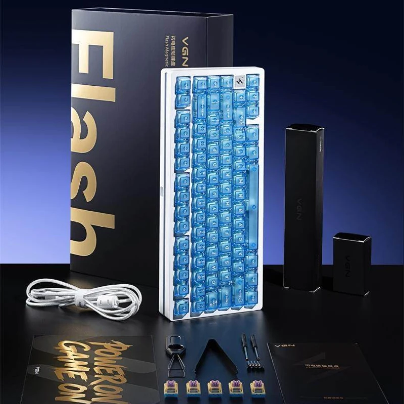 

VGN Flash Magnetic Axis Mechanical Keyboard CNC Aluminum Wired Keyboard Hot swap Gasket 8k RT FPS E-sports Gaming Keyboard Gifts