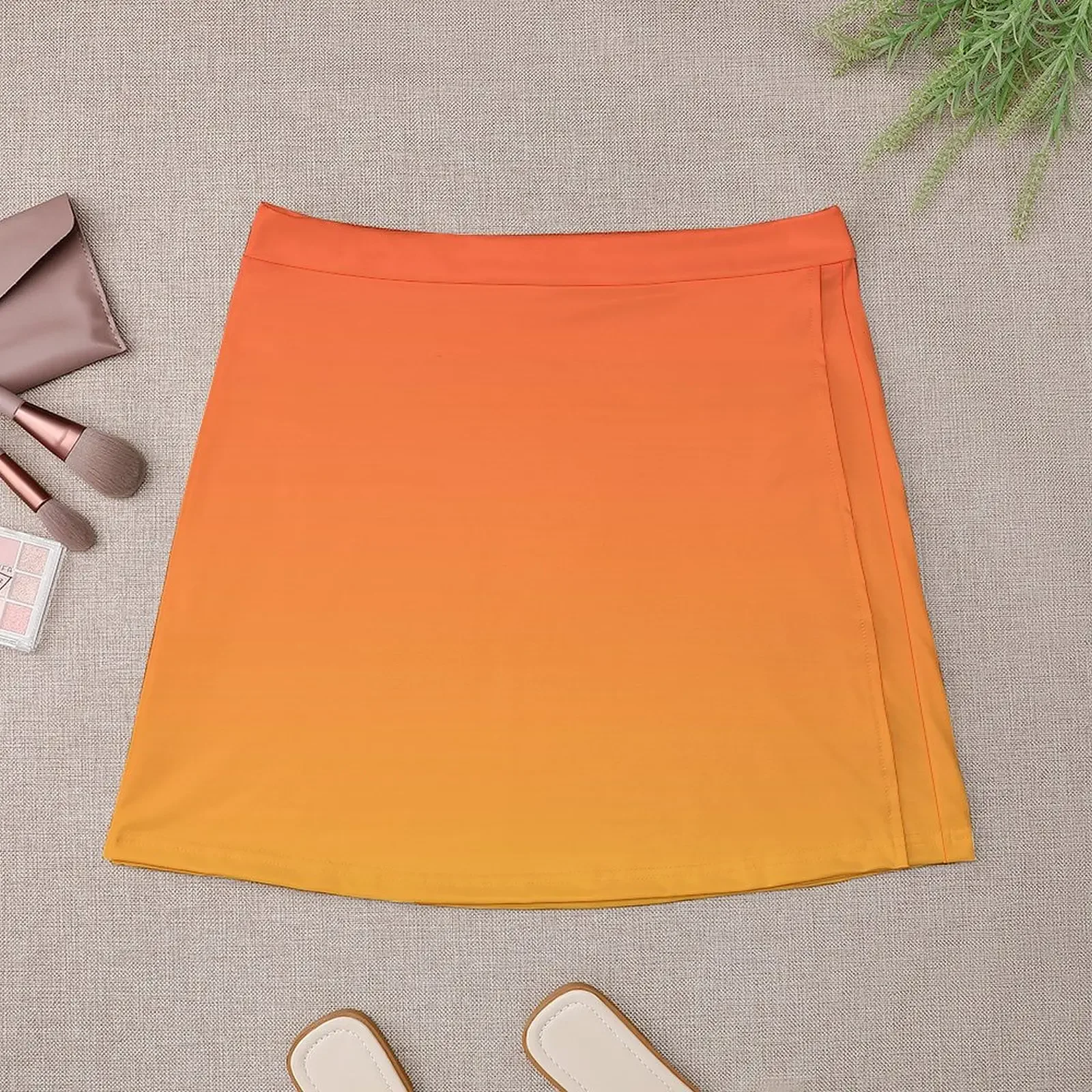 modern trendy abstract Yellow Orange Ombre Mini Skirt korean style clothes women 2025 Women's summer skirt Mini Skirt