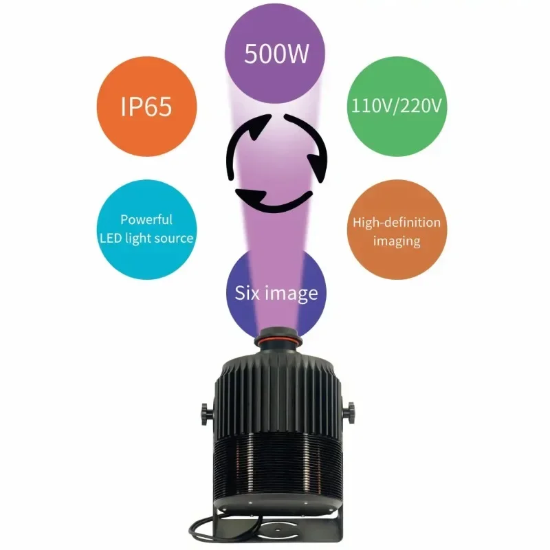 

IP65 Свет проектора Водонепроницаемый светодиодный проектор Освещение Рекламный логотип Свет 500 Вт