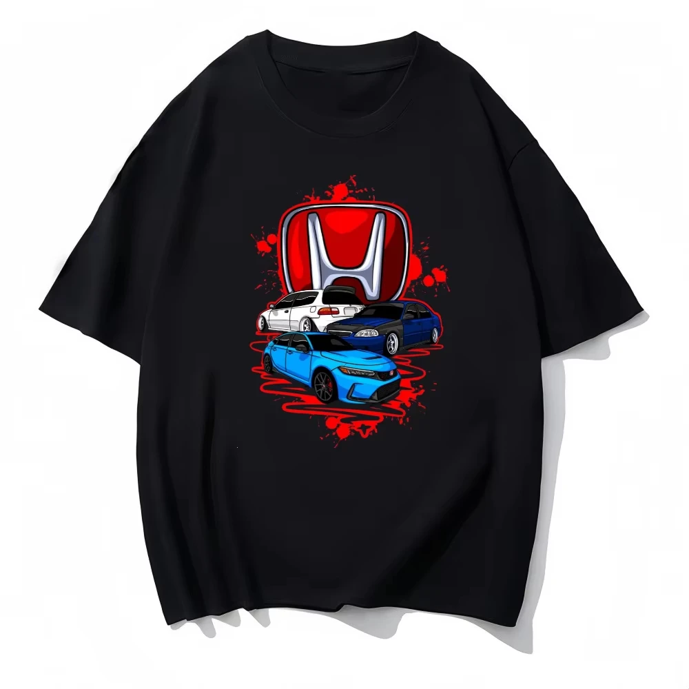 

Гоночный костюм с принтом Honda, модная, приятная для кожи, впитывающая пот, больше мужская футболка, летняя свободная рубашка 2025 года, топ