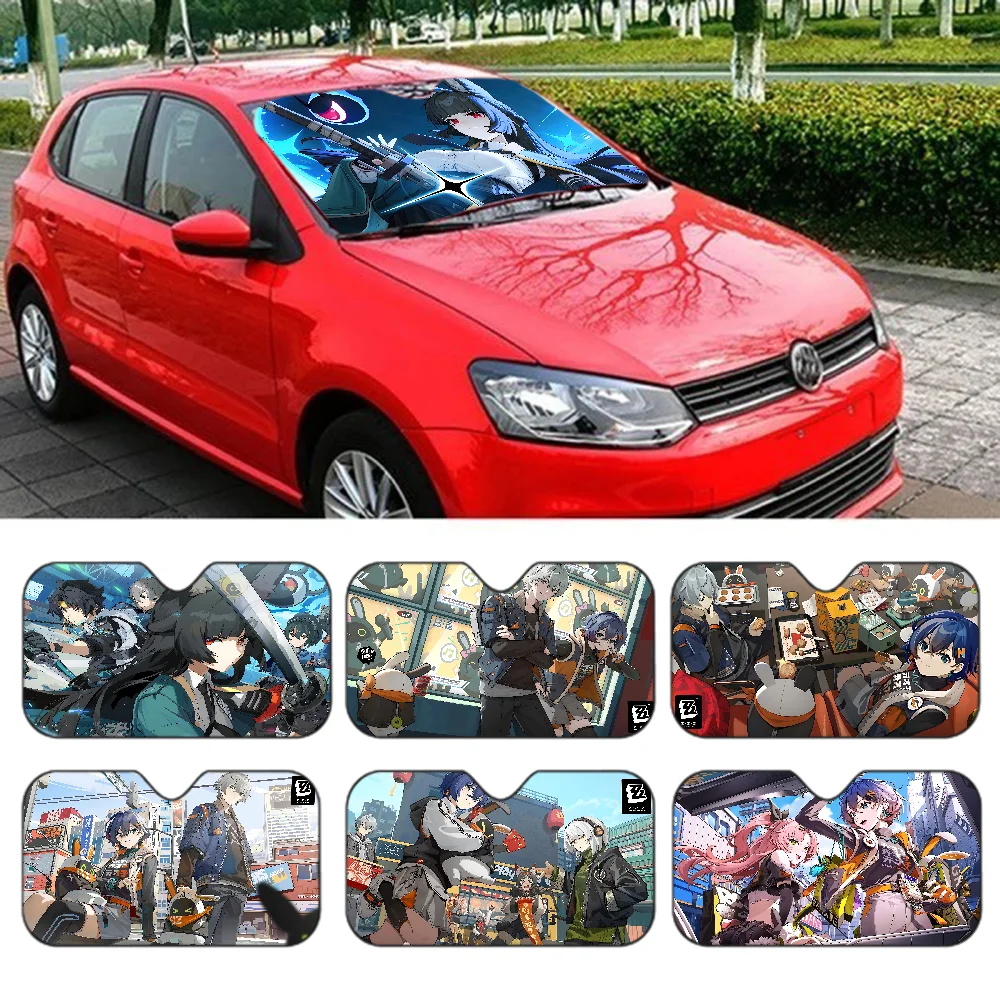 Zenless Zone Zero การ์ตูนกระจกรถบังแดดสัตว์ตลกกระจกบังแดดหน้าต่างรถยนต์พับรังสี Sun Visor Protector