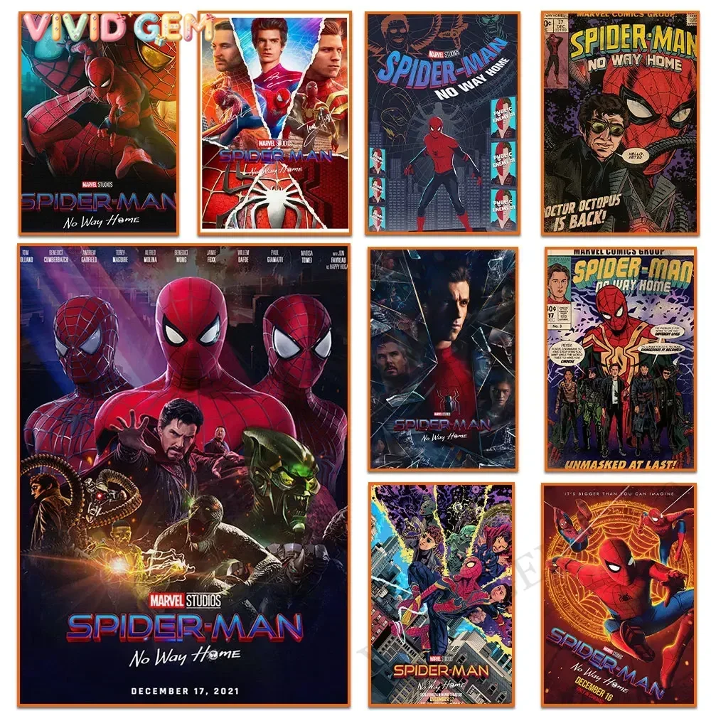 1pc frameless Canvas Paintings Spiderman No Way Home Movie Poster And Print Superhero Canvas Painting Wall Art Living Room Ho