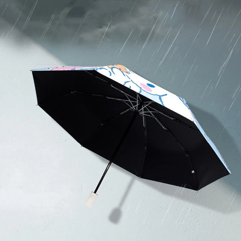 Sanrio Cinnamoroll Regenschirm, Sonnenschutz, UV-Schutz, Sonnenschirm, Damen, vollautomatisch, sonnig, regnerisch, faltbar, Sonnenschirm, Geschenke