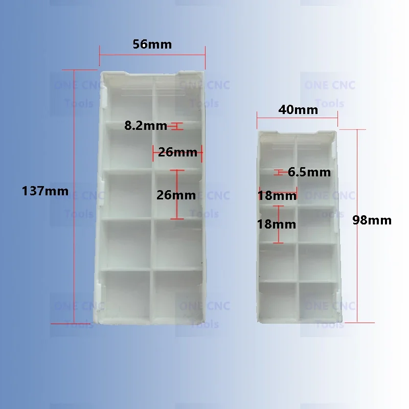 20/50/100pcs Carbide Inserts Empty Box CNC Insert Packing Plastics Box Milling Cutter End Mill Unilateral Push CNC Accessories