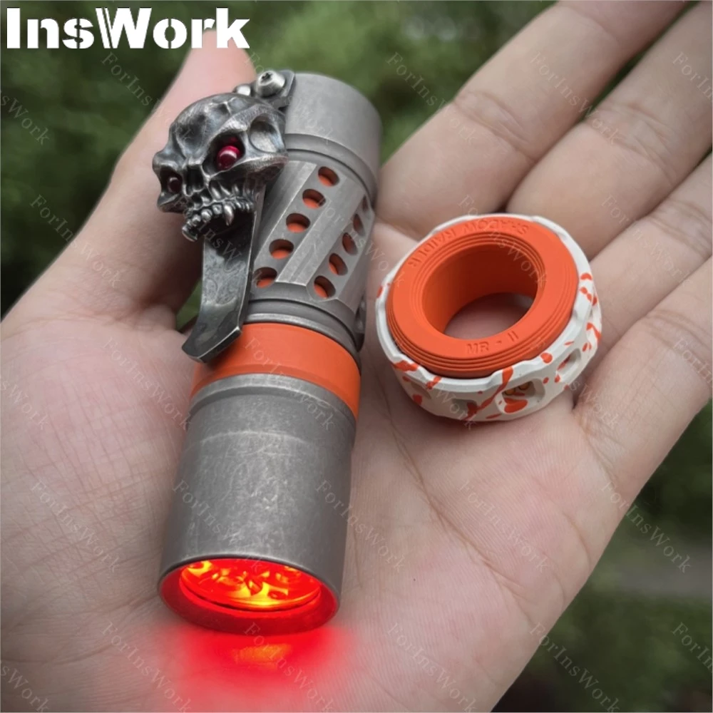 ACEdc The Shadow Raider 2.0 Titanium Orange Carbon Quartz  Fidget Ring Cool Toys Anxiety And Stress Relief Toys For Desk