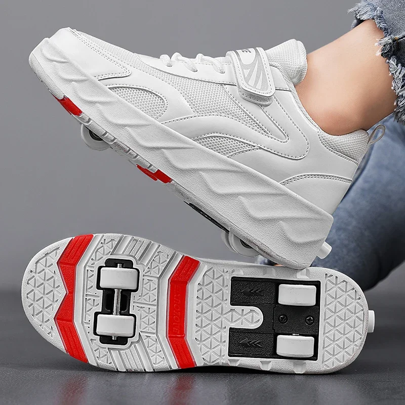 Deformation Shoes Men Four Wheels Liangjiao Rollerskates Women Roller Sneakers For Kids Birthday Gifts