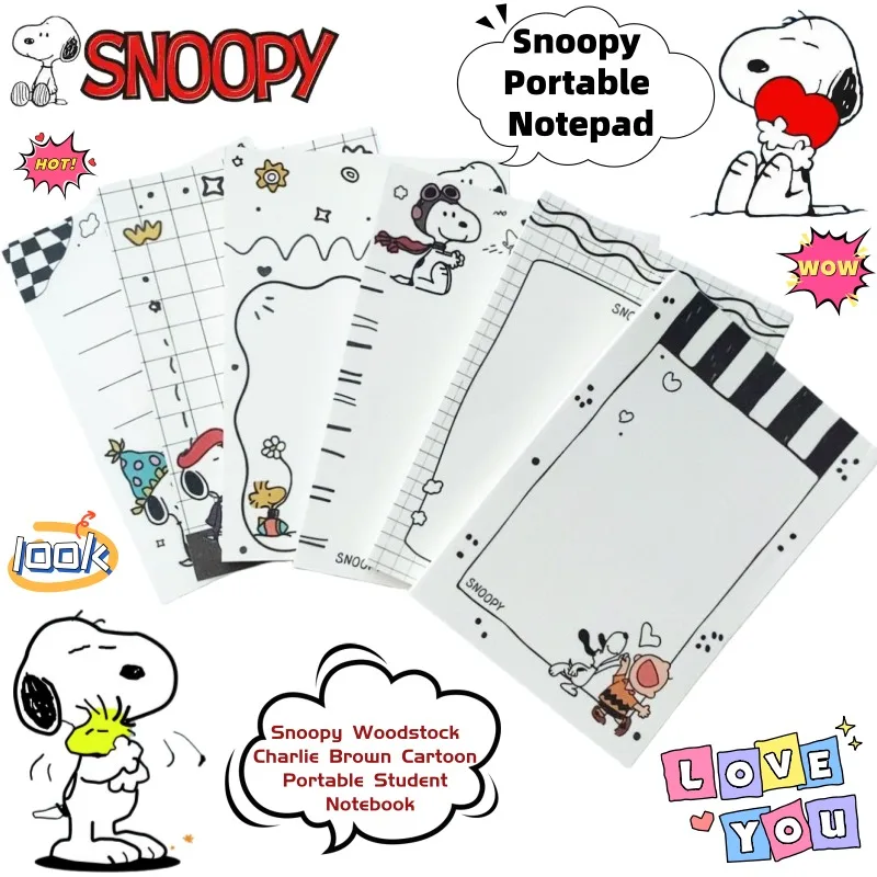 

Блокнот для рисования Snoopy Woodstock Charlie Brown, креативный, портативный, для студентов, с мультяшным дизайном, подарок