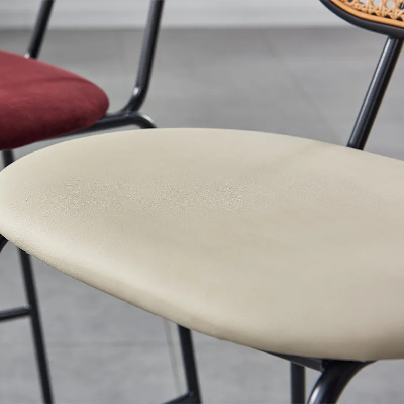 الحديثة بسيطة المنزل كرسي طويل الساق الروطان كرسي مرتفع كرسي الاستجمام لينة حقيبة بار مقهى بار البراز عبر الحدود #4