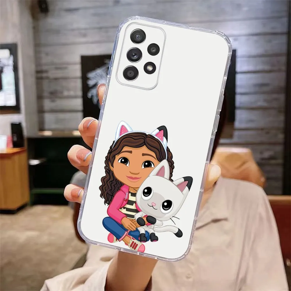Capa de telefone fofa g-gabbys d-doll para samsung galaxy a71,70,52,51,40,31,a50,30s,21s,note20ultra capa transparente