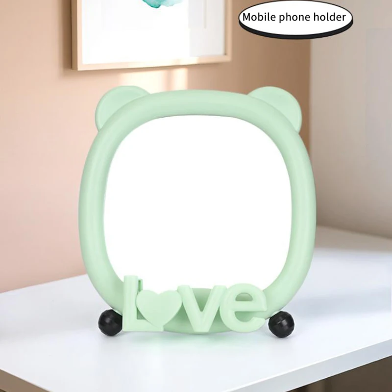 Cat Ear Makeup Mirror Desktop Vanity Mirror with Stand Cute Dormitory Decor for Students Girls