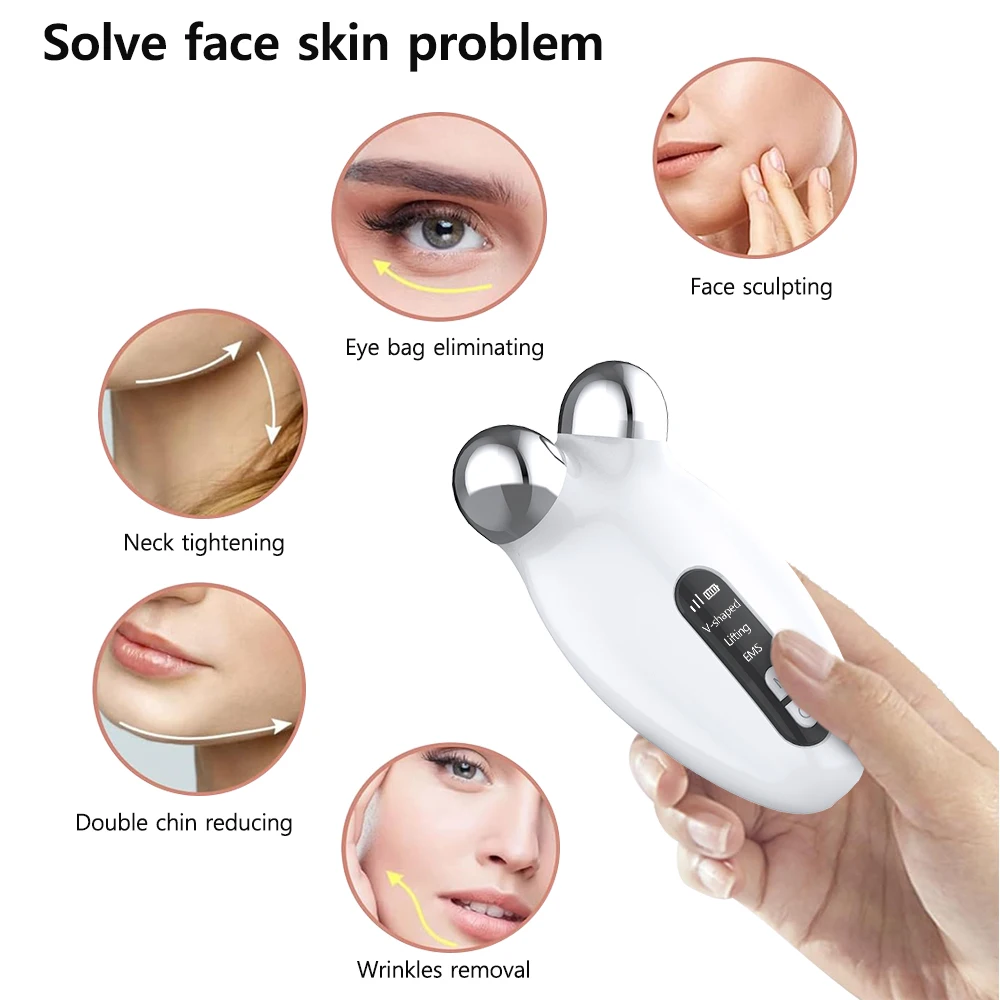 Face Massager EMS Microcurrent Roller Electric Device For Facial Lifting Chin-up Skin Care Beauty Tools Wrinkle Lifting Massage