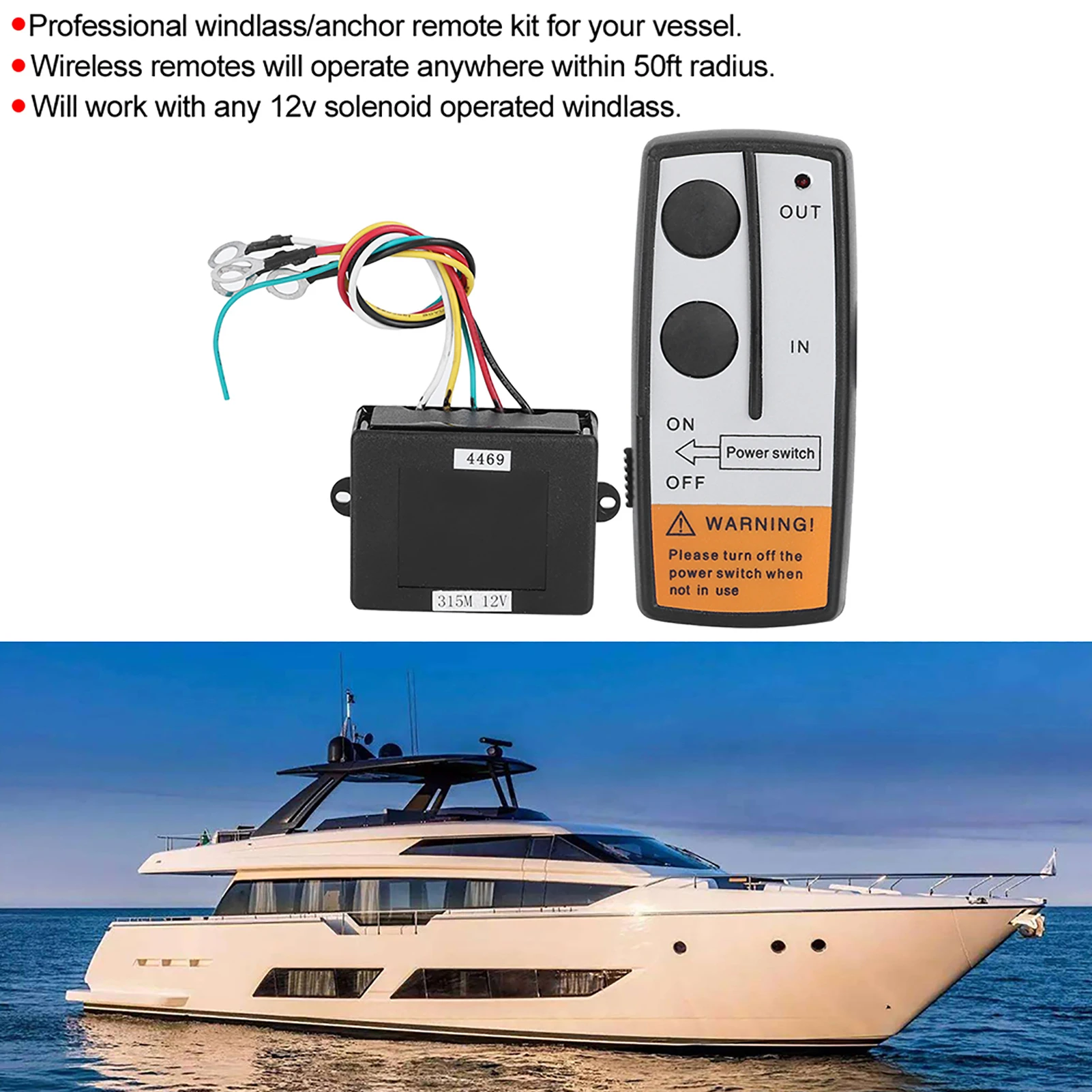 New Anchor Remote Windlass Wireless Switch Trim Controller Marine Boat Accessory With Windlass Remote Control Boat Accessories