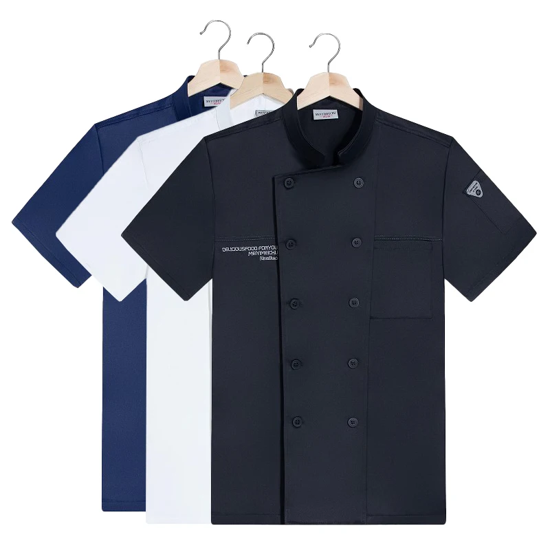 Food Service Chef Uniform for Men, Uniformes de garçom, Roupas de cozinha, Jaqueta Chef, Traje de hotel