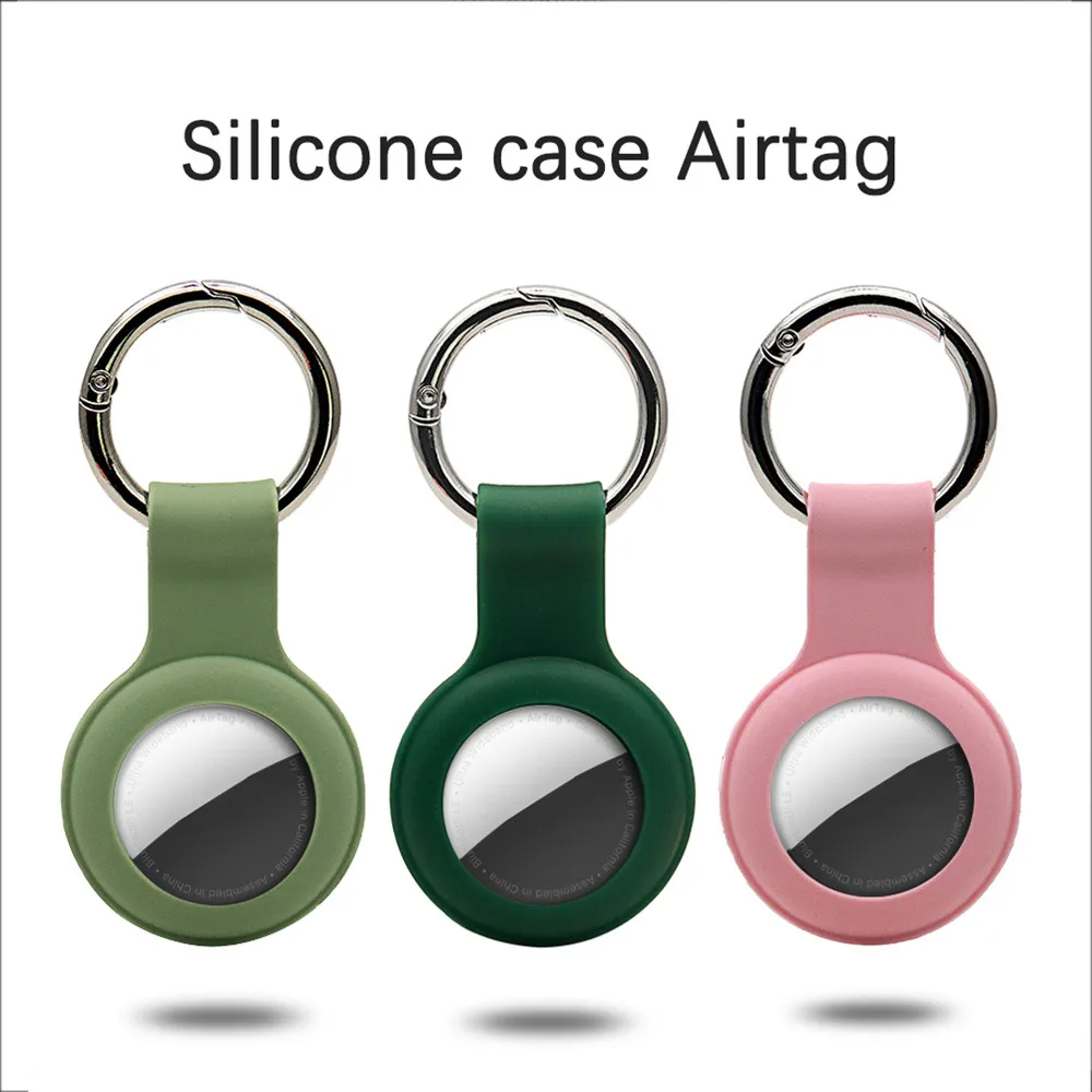 Cover for Apple Airtags Case Liquid Silicone Protective Shell tracker Accessories Anti-scratch Sleeve Keychain Air tag case