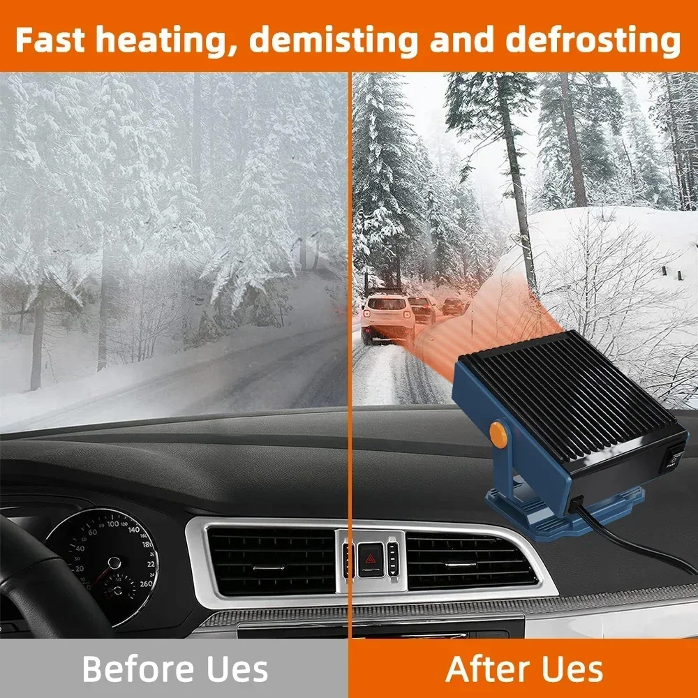 Car Heater 12V 150W Portable Car Heaters Cooling Heating Auto Windshield Defroster Car Anti-Fog Heater Defrost Defogger Mini Fan