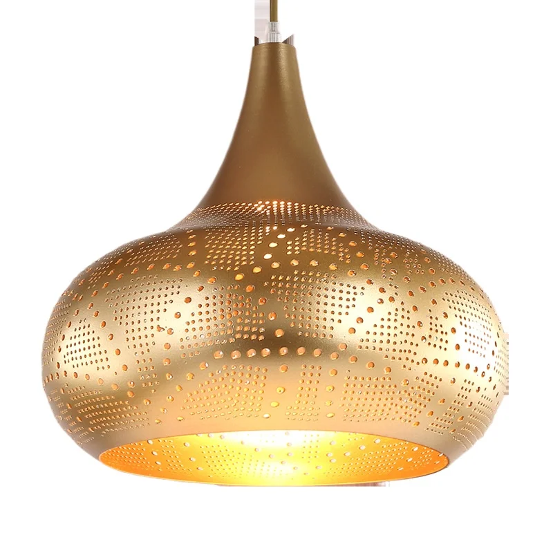 

LED bedroom single-head lamp chandelier, simple living room retro American wrought iron chandelier